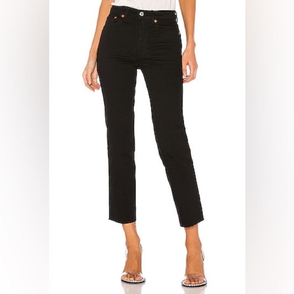 Re/Done stovepipe raw hem jeans , sz : 28